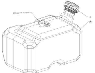 Fuel Tank Diagram and Parts List for XT1-GT50KH (14BQA3CQ010)(2021) Cub Cadet Lawn Tractor
